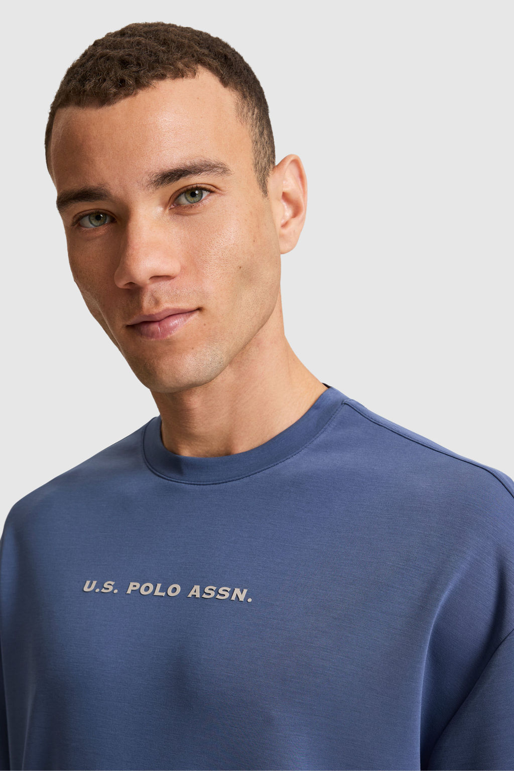 Erkek _ndigo Oversize Bisiklet Yaka Ti__rt - U.s. polo assn фото 2