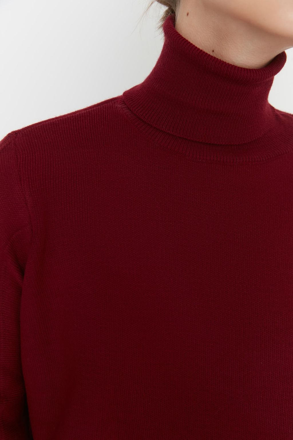 Bordo Basic Bal?kc? Yaka Triko Kazak TWOAW21KZ0485
