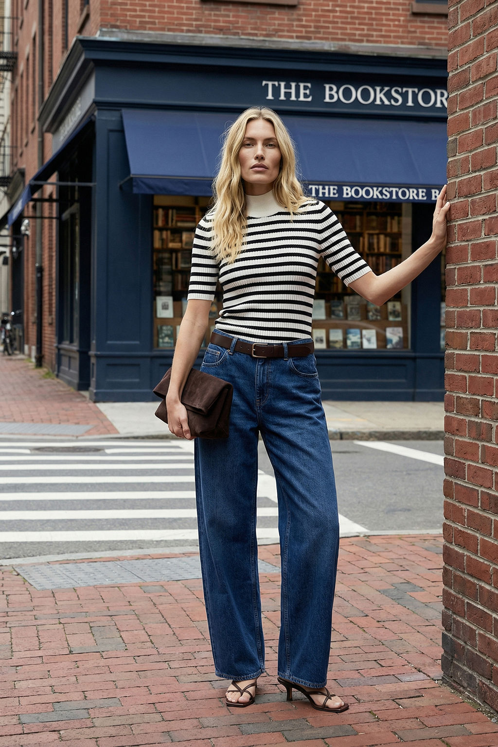 Ekru Basic Cizgili Kazak TWOSS20KZ0075