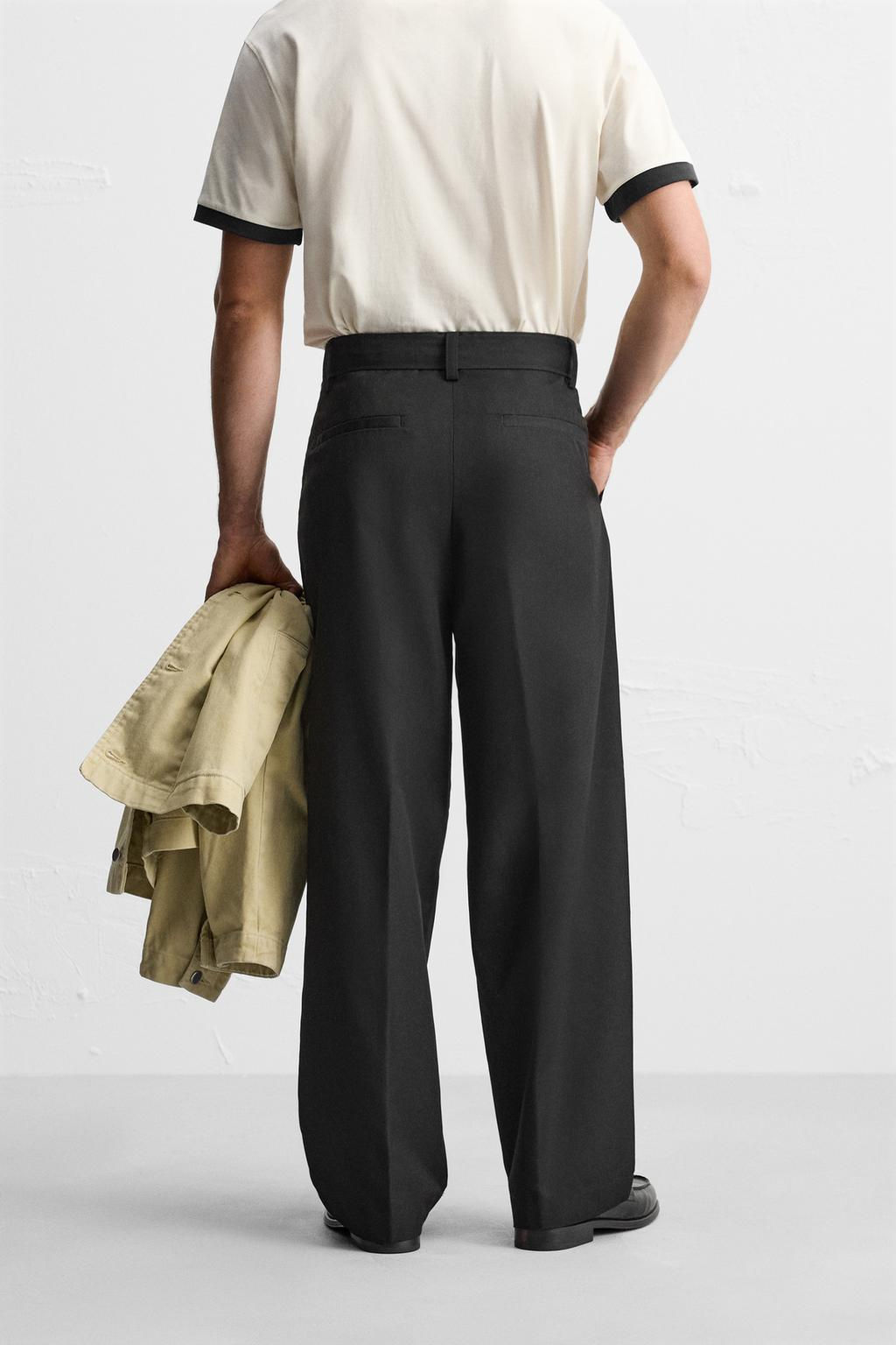 BELTED PLEATED TROUSERS - Zara фото 12