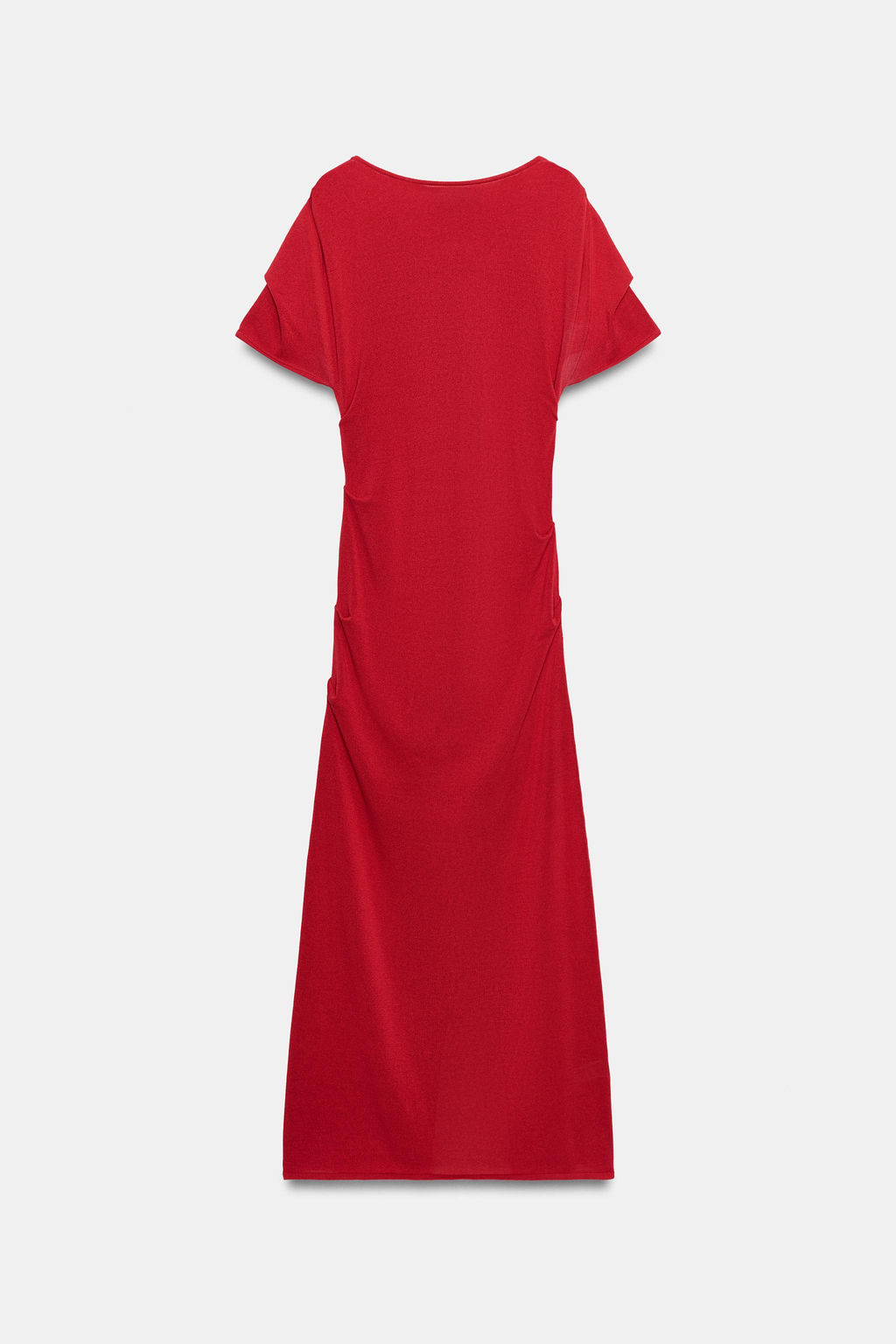 VESTIDO MIDI DRAPEADO PUNTO / Rojo - Zara фото 7