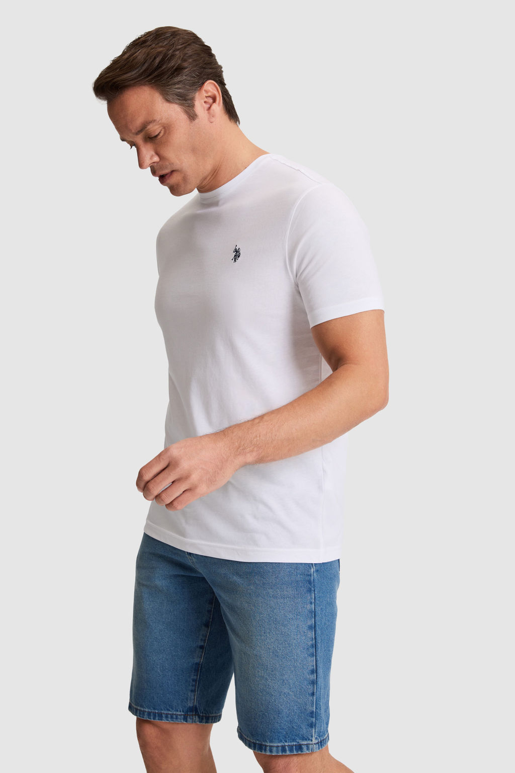 Erkek Beyaz Regular Fit Bisiklet YakaTi__rt - U.s. polo assn фото 3