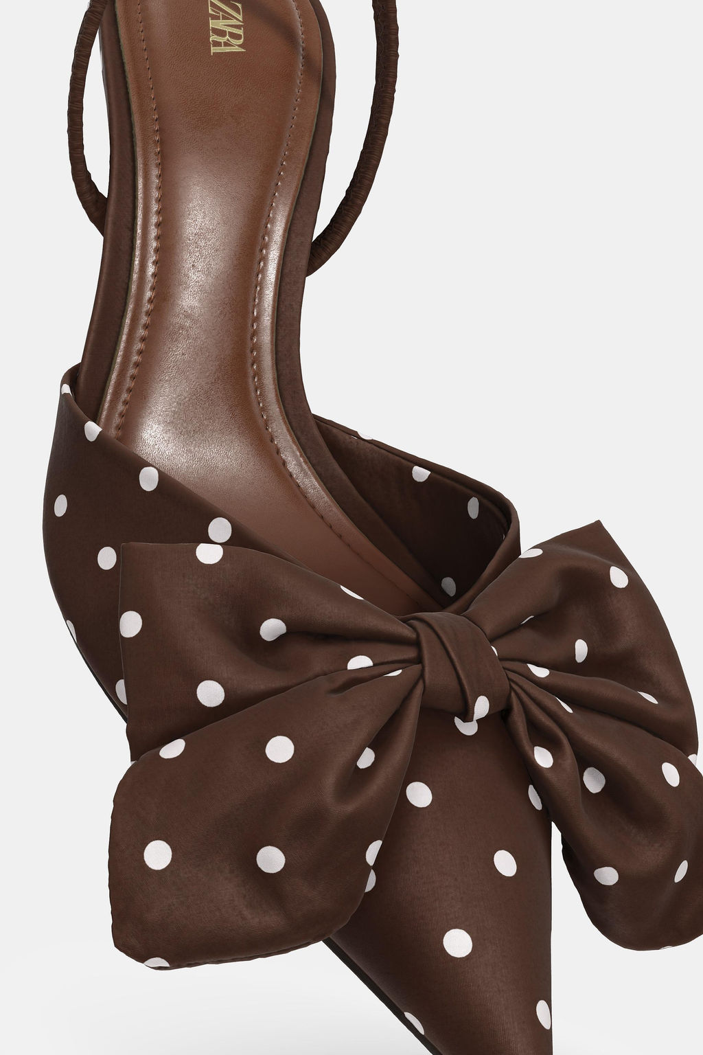 POLKA DOT PRINT HIGH-HEEL SHOES WITH BOW