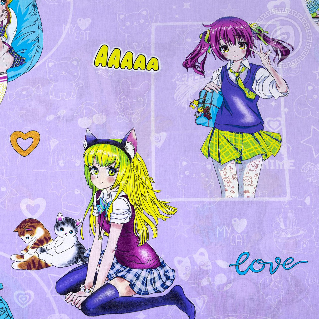 Аниме 1,5 сп./Пододеяльник: 1 шт. - 215*145; Простыня: 1 шт. - 214*150; Наволочка: 2 шт. - 70*70; Поплин детский - Артпостель фото 4