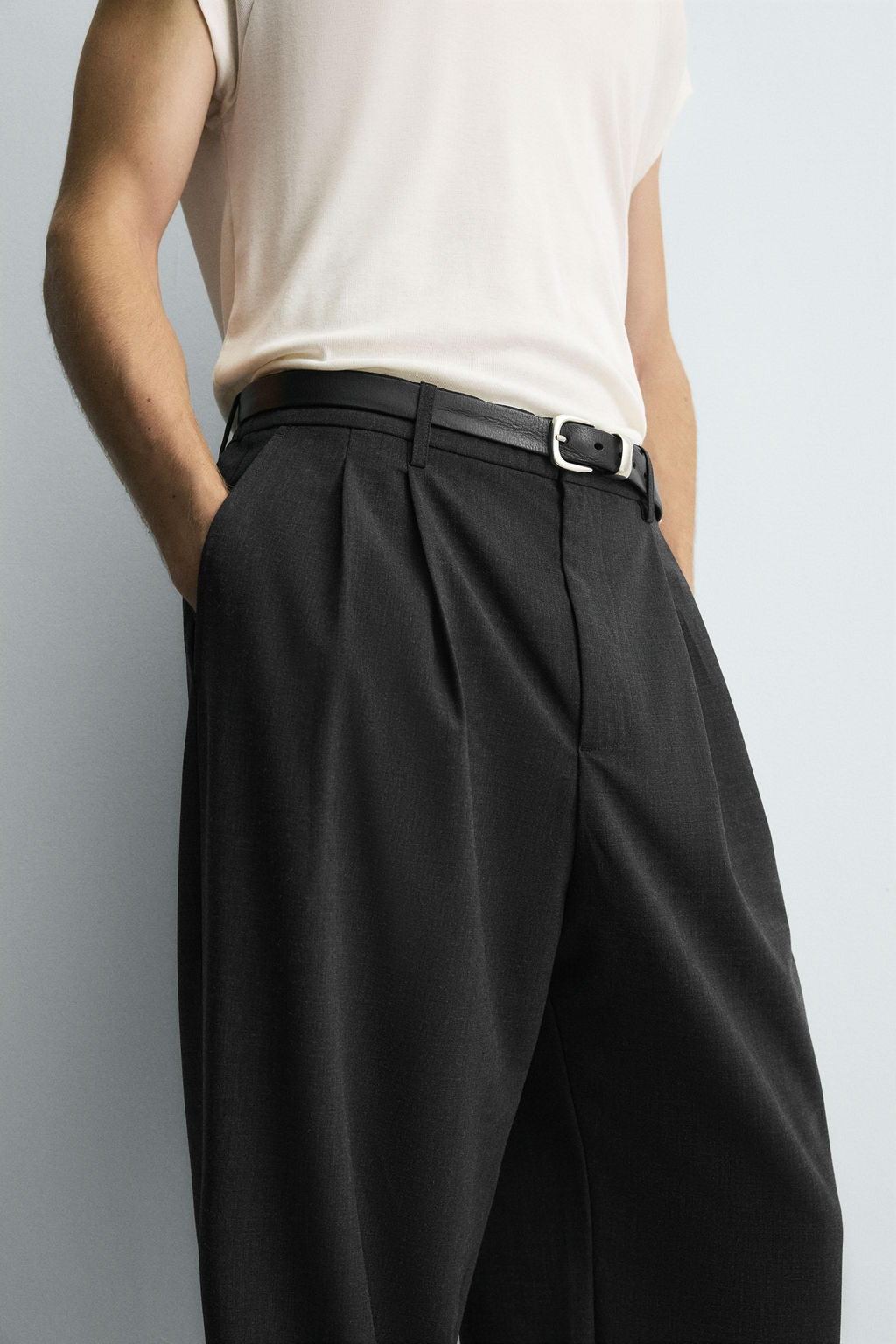PLEATED WIDE-LEG TROUSERS - Zara фото 6