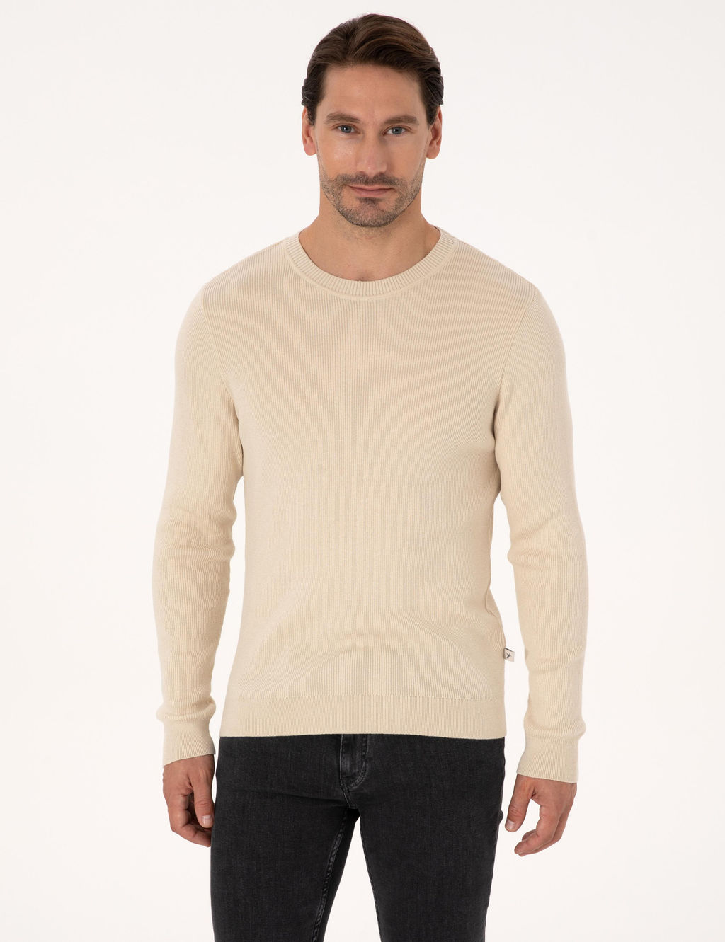 Bej Slim Fit Kazak - Cacharel фото 3