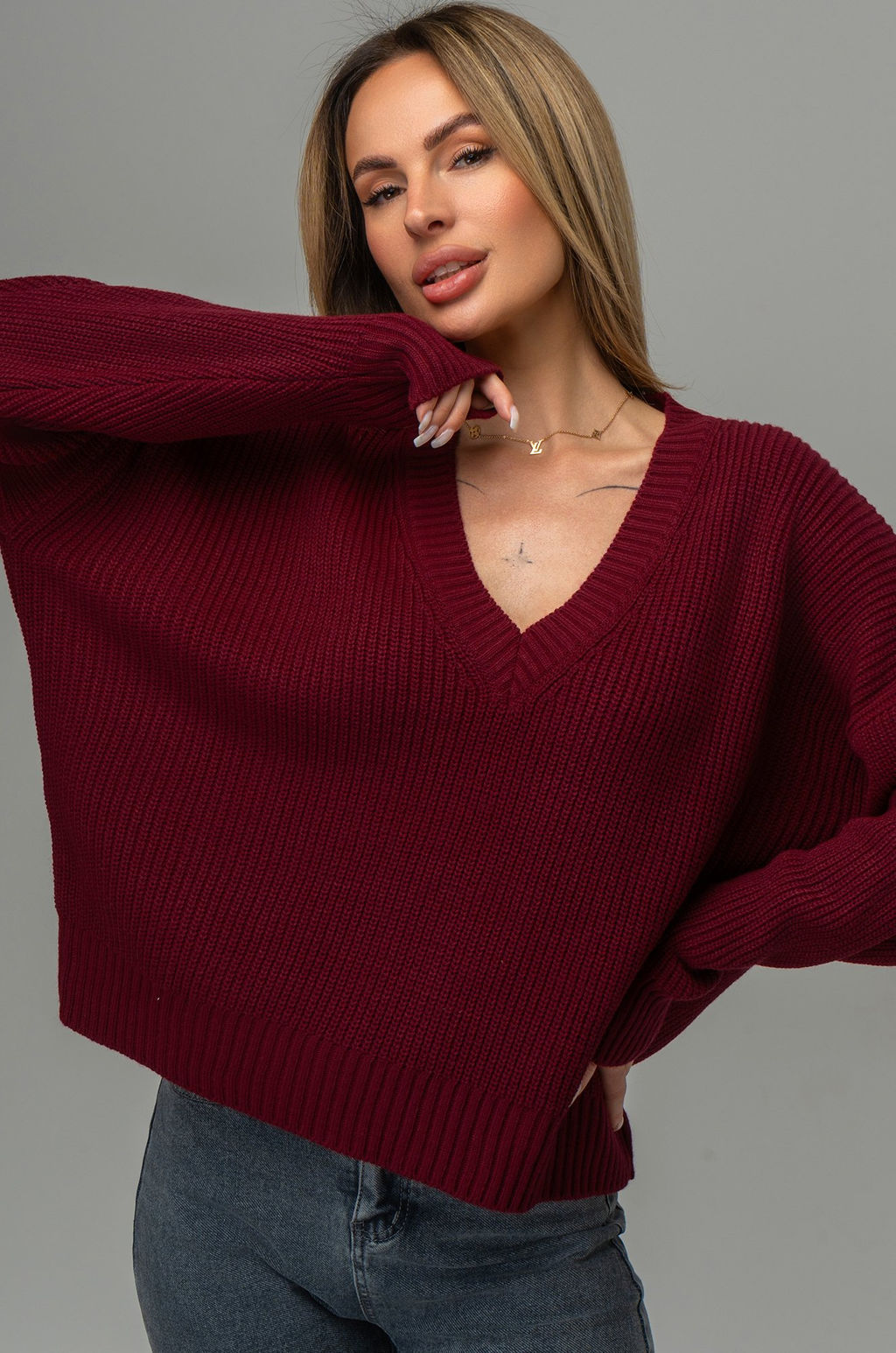 Женский вязаный джемпер оверсайз Happyfox - Happy fox фото 8