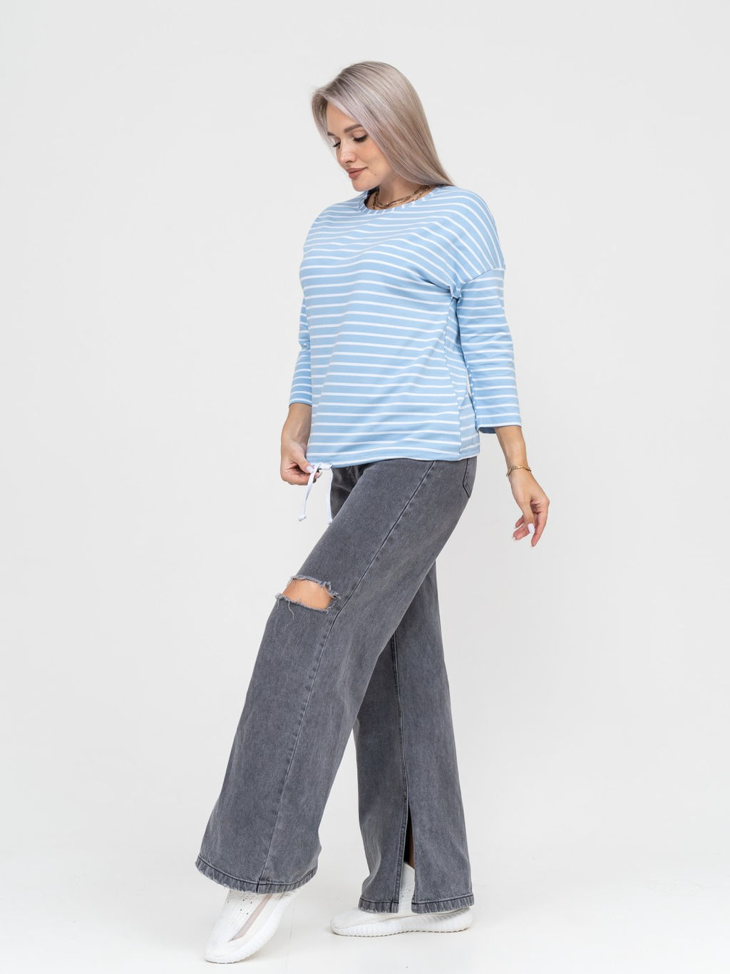 Лонгслив Николь Хлопок 95%, лайкра 5% тельняшка - Ивассорти фото 43