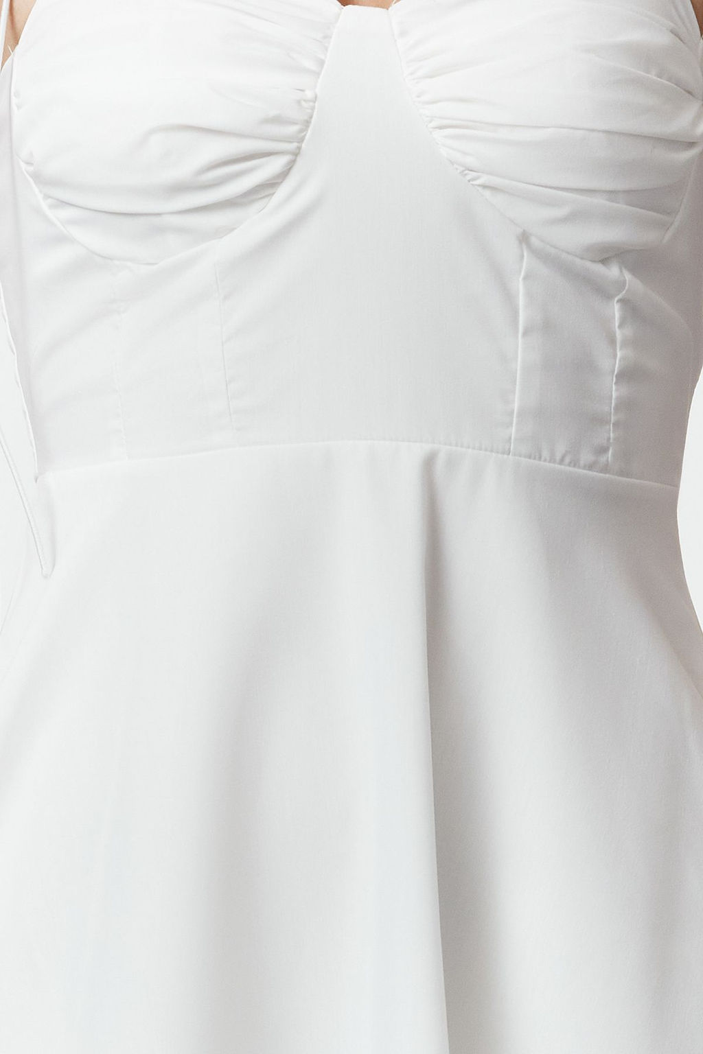 TRENDYOLMILLA Beyaz Drape Detayl? Dokuma Maxi Elbise TWOSS24EL01128 фото 3