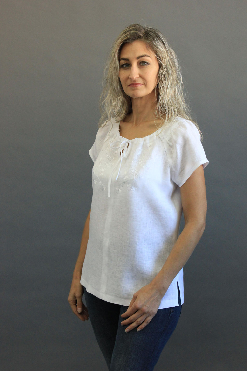 100% ЛЁН Блуза с вышивкой - Елецкие узоры фото 3