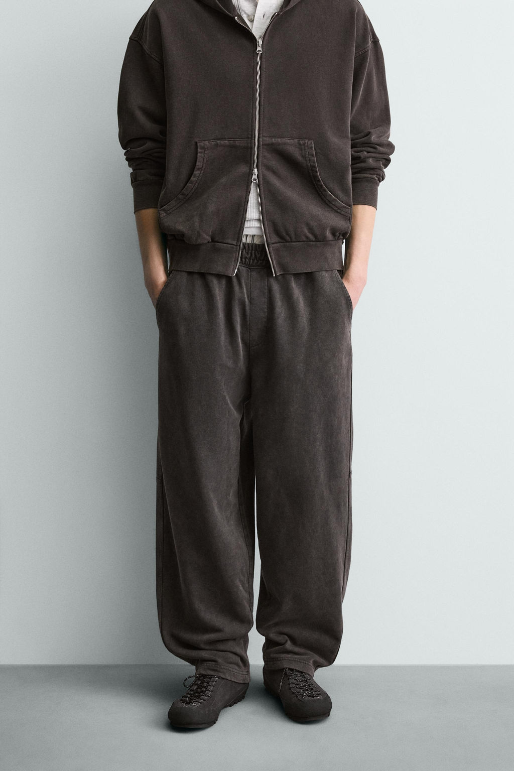 WASHED BALLOON FIT JOGGER TROUSERS - Zara фото 2