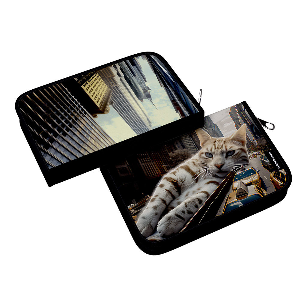 Цена за 1 шт. Пенал-книжка без наполнения ErichKrause 135x205x30мм Big City Cats