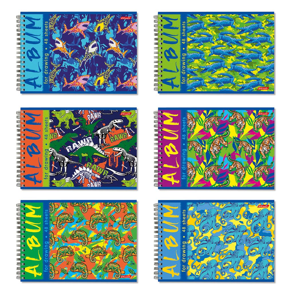 Светоч Альбом для рисования 100 г/м2 A4 29 х 20.5 см 6 шт. на гребне 48 л. 48АЛГР4_000274 Милые и ужасные