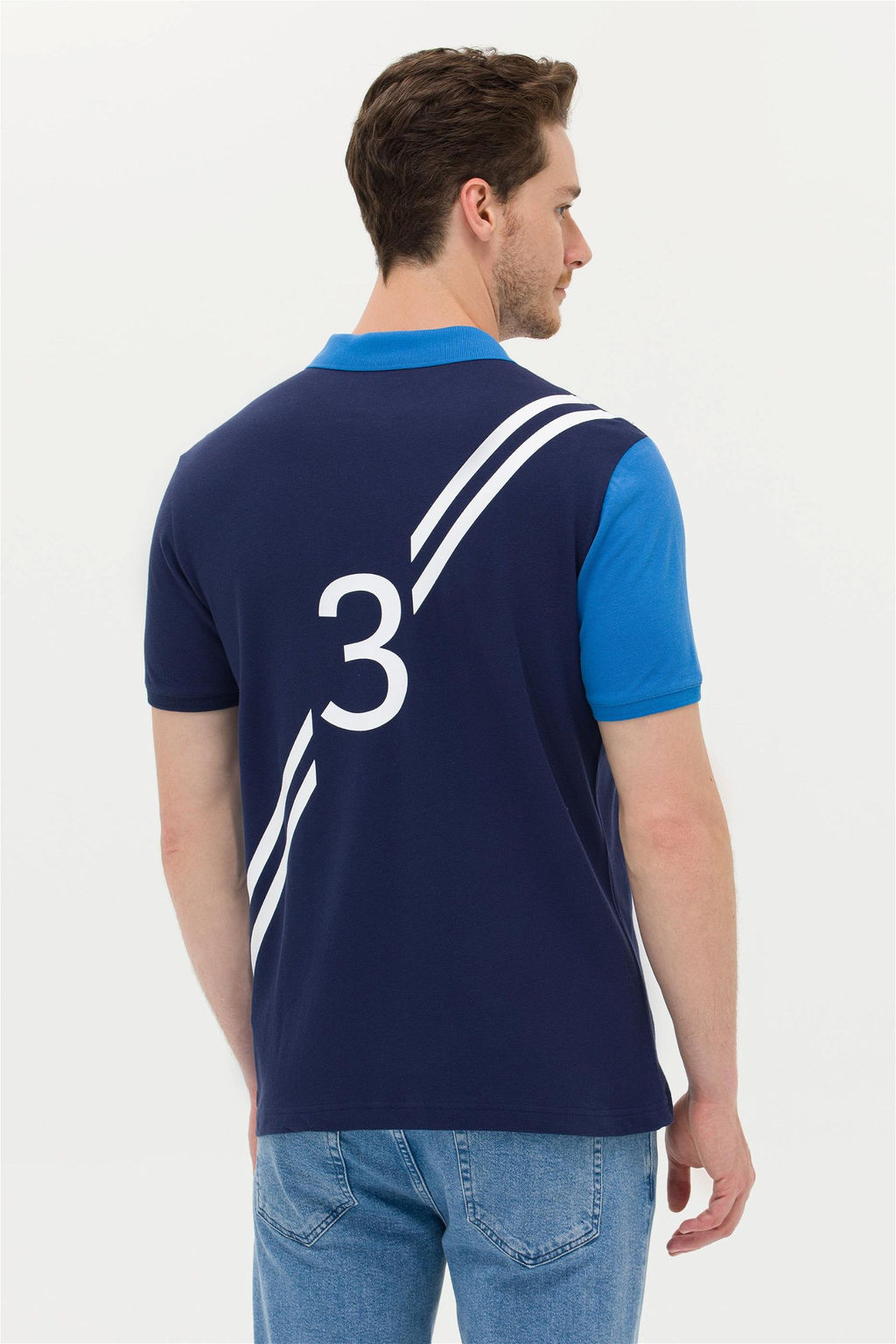 U. S. Polo Assn Мужская темно-синяя футболка с воротником-поло - U.s. polo assn фото 12