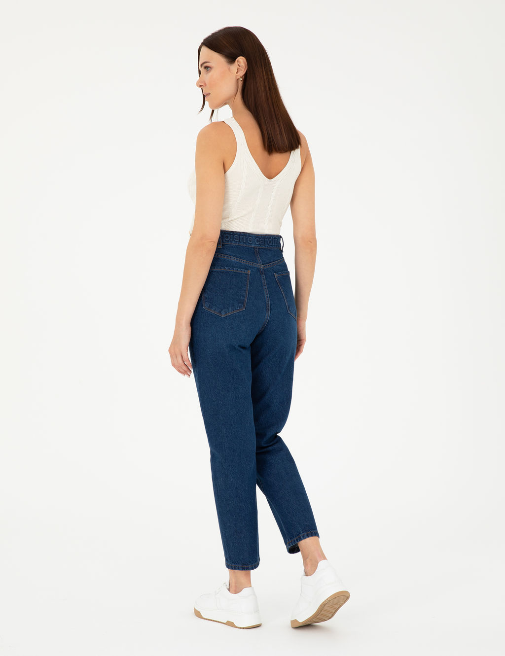 Koyu _ndigo Mom Fit Jean Pantolon