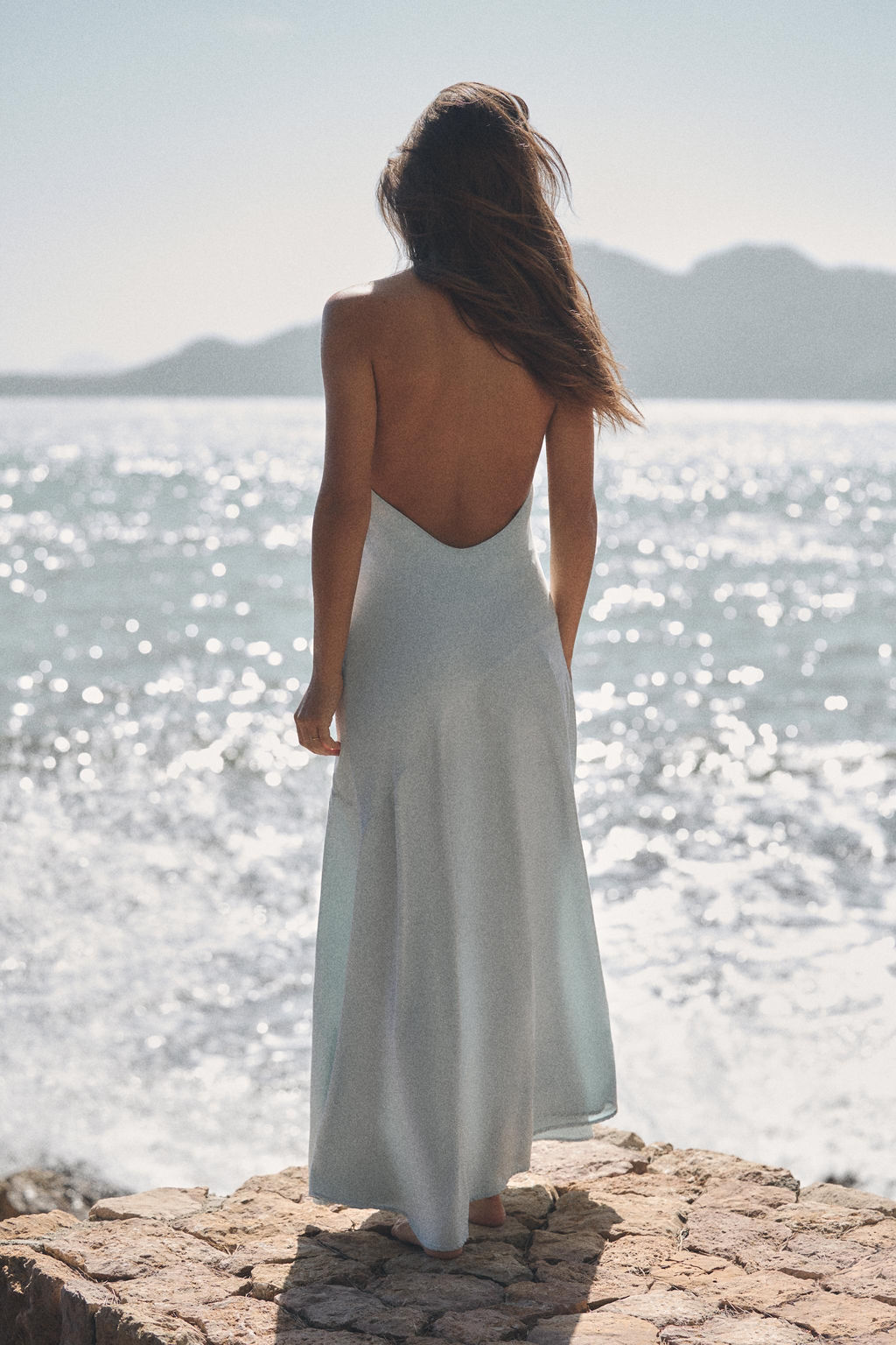 VESTIDO HALTER FLUIDO / Azul claro - Zara фото 15
