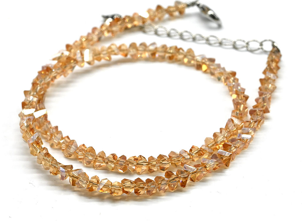 Чокер на шею женский из циркона огранка 4мм цв.зеленый хамелеон, 38см - Радуга камня фото 20