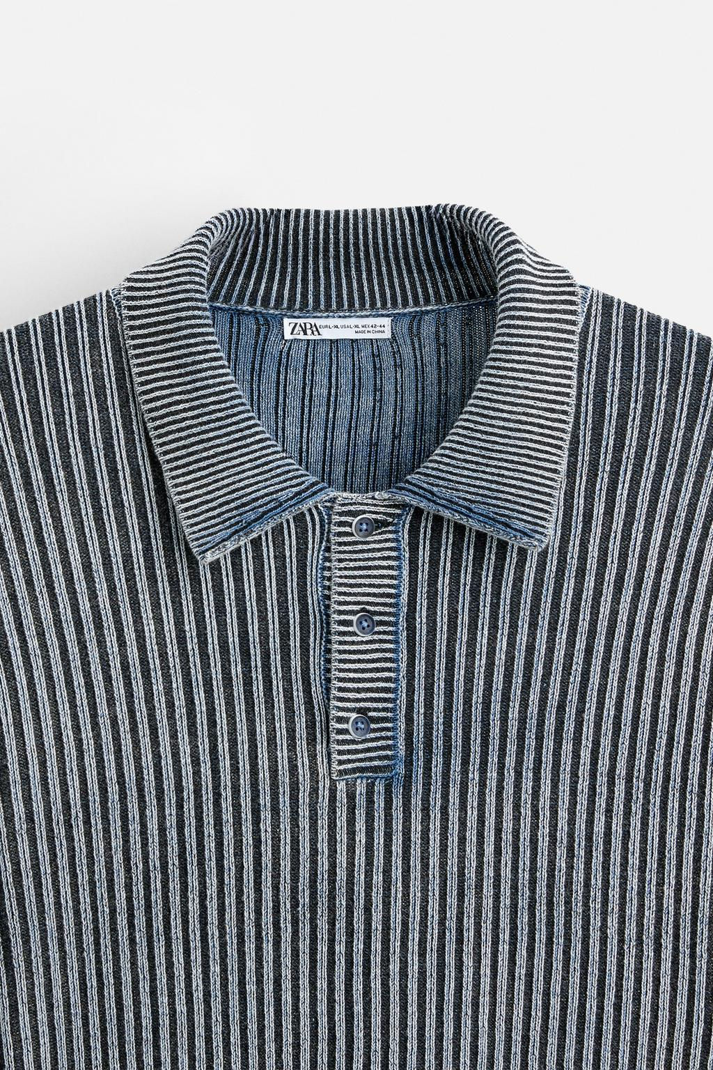 WASHED KNIT POLO SHIRT - Zara фото 9