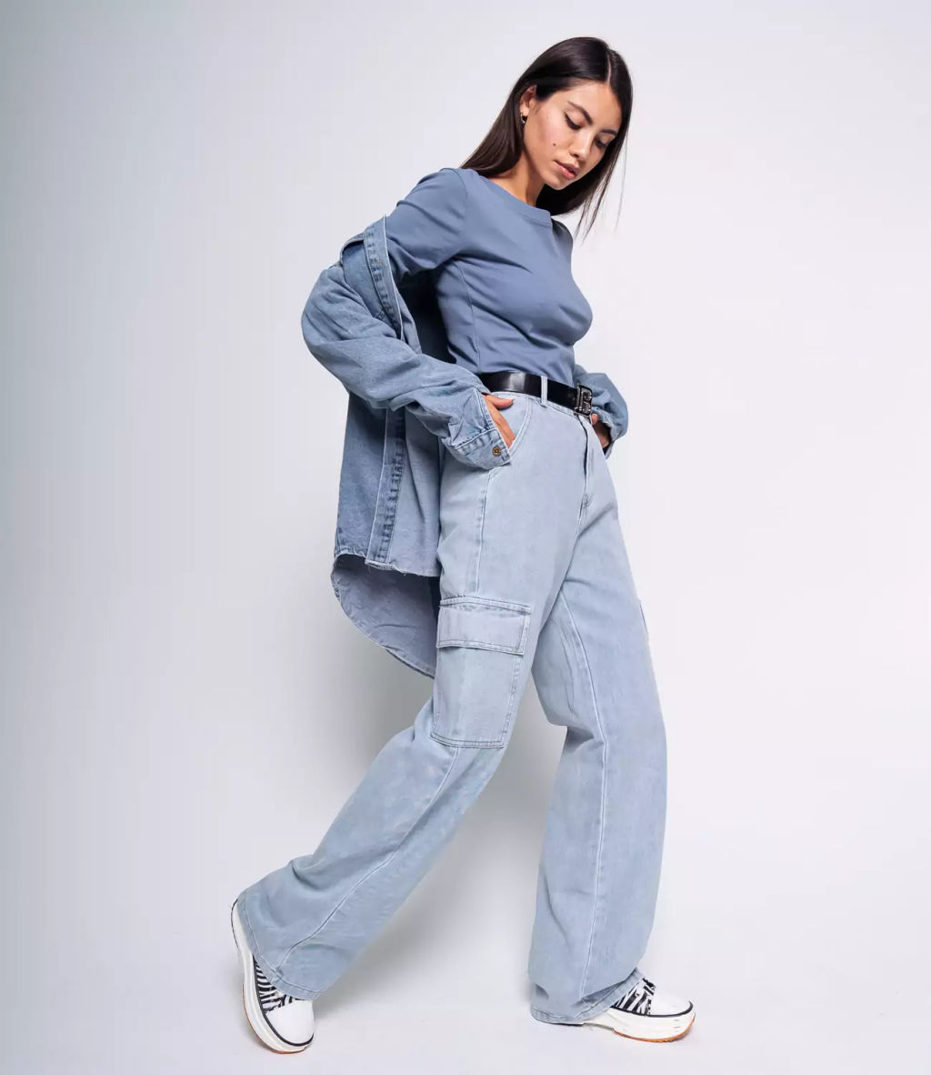 Джинсы #КТ7501, голубой