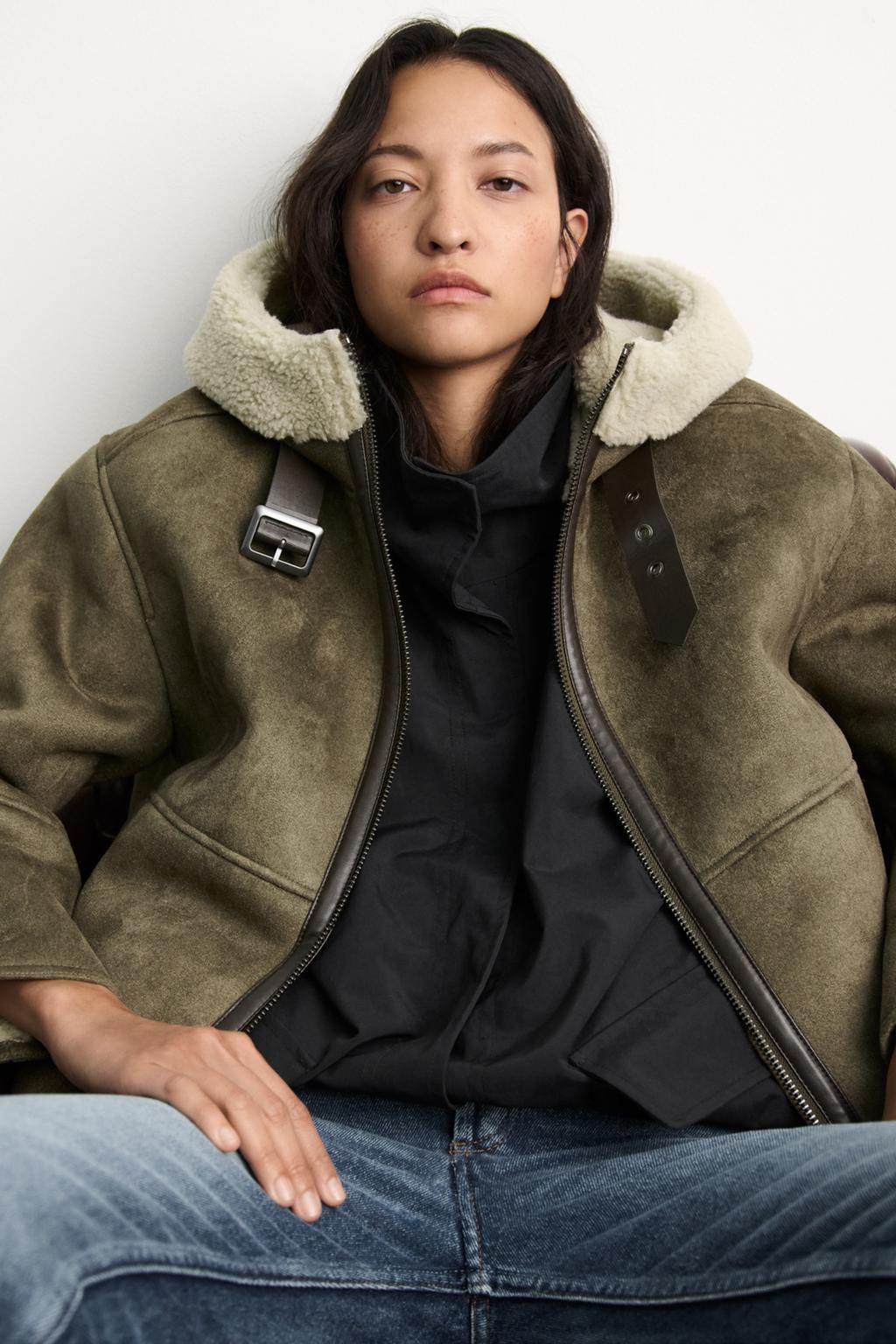 CONTRAST HOODED DOUBLE-FACED JACKET ZW COLLECTION - Zara фото 2