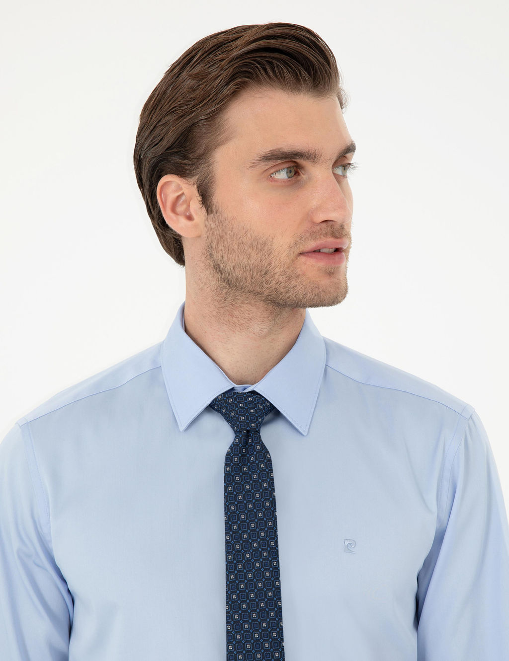 Koyu Mavi Slim Fit Uzun Kollu Basic G_mlek - Pierre cardin фото 2