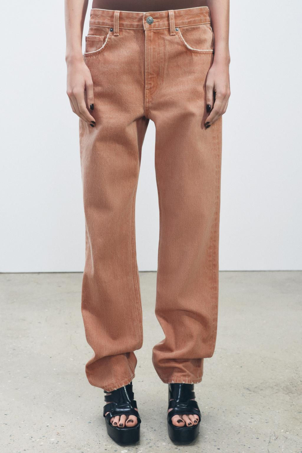 ZW COLLECTION STRAIGHT-LEG MID-RISE JEANS - Zara фото 3
