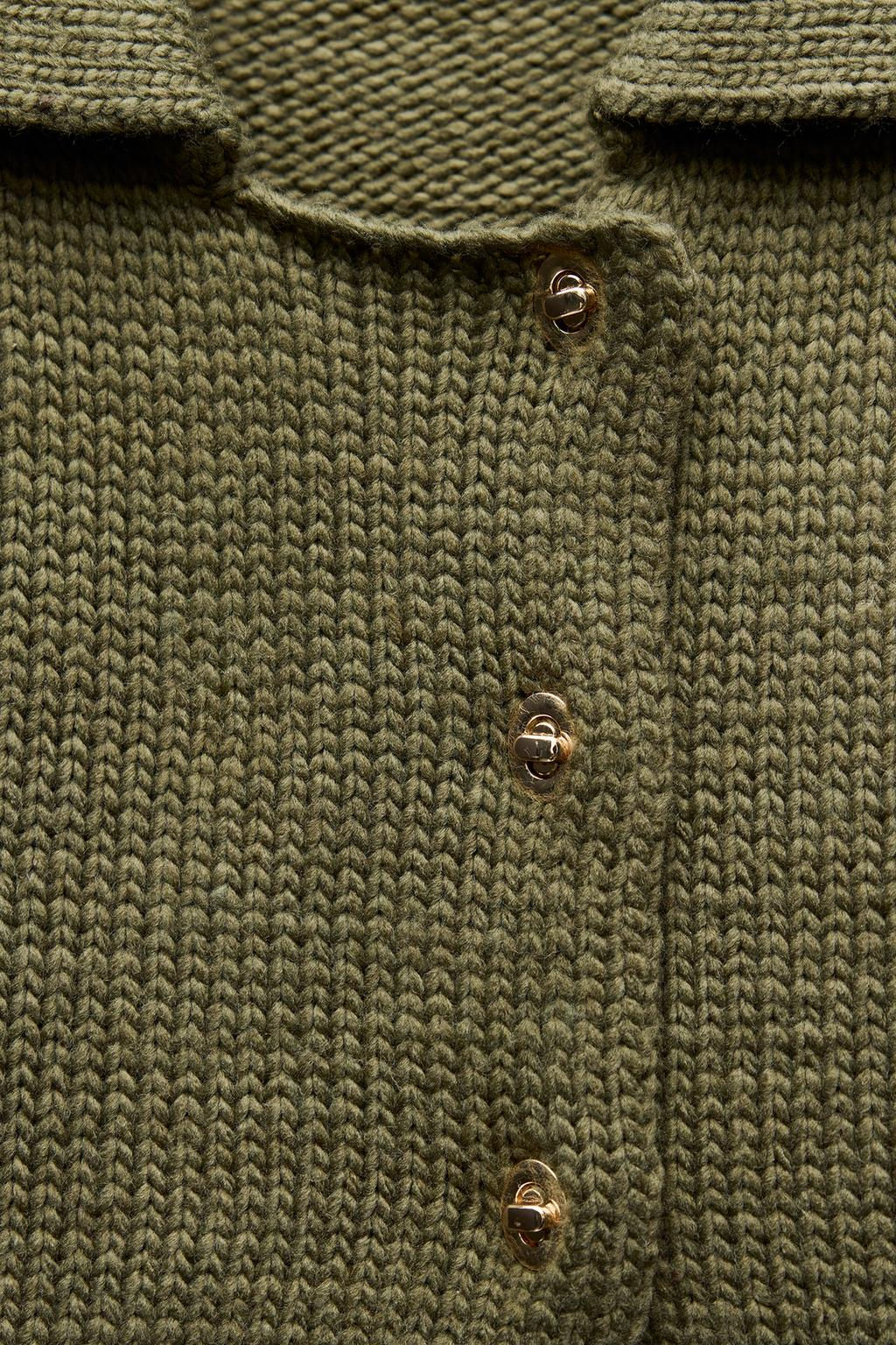 KNIT CARDIGAN WITH GOLDEN BUTTONS - Zara фото 7