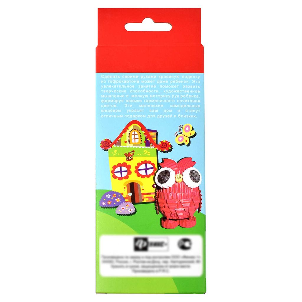 Цена за 2 шт. Набор для детского творчества арт.23889/48 из цветного картона Совенок и клея (ПВА) - 10мл, инструкция (16*7 см) - Феникс+ фото 5