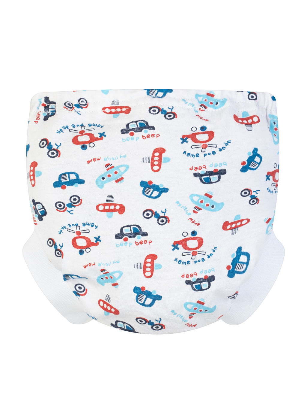 Трусы детские белые транспорт