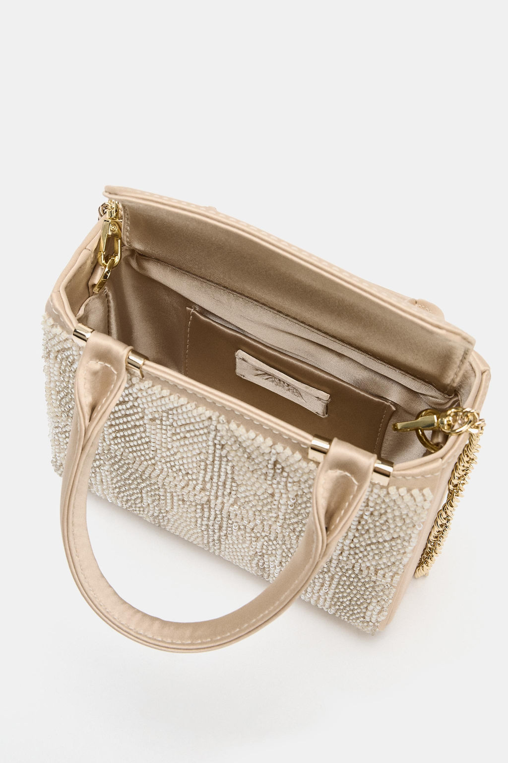 SATINY FAUX PEARL HANDBAG - Zara фото 4