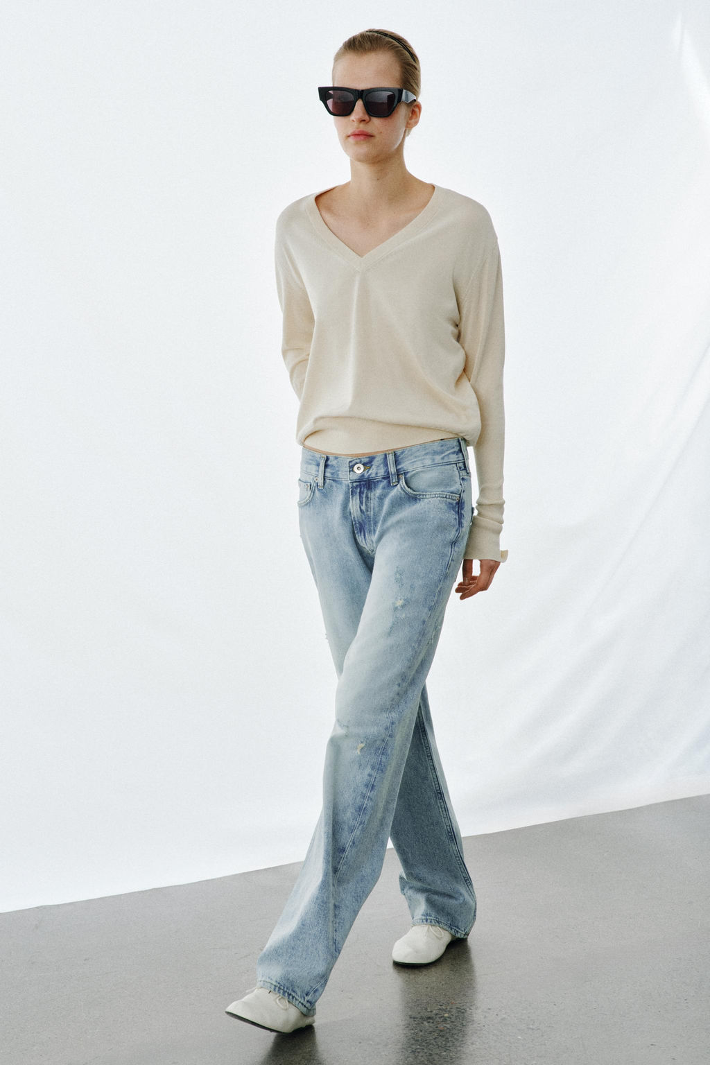 JEANS ZW COLLECTION RELAXED STRAIGHT TIRO BAJO / Azul - Zara фото 4