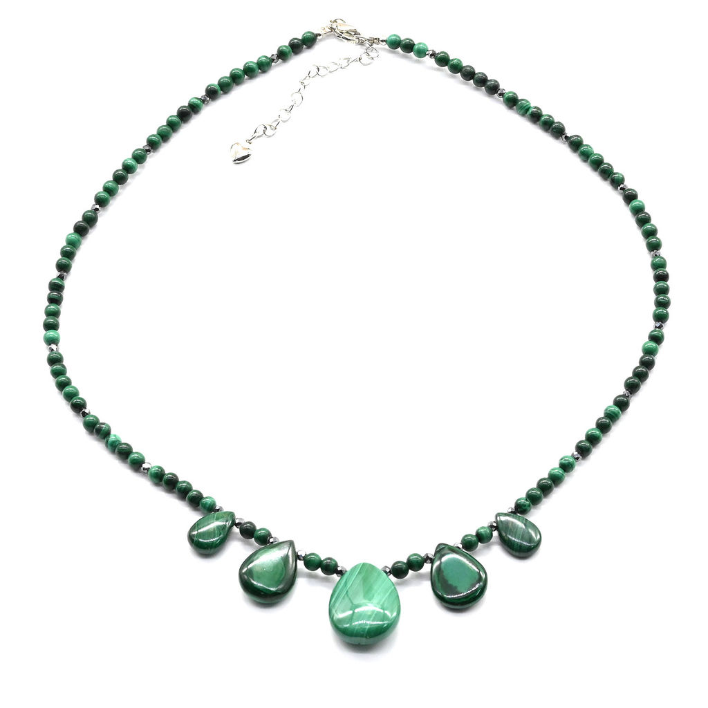 Колье с натуральным малахитом, 45см Радуга камня