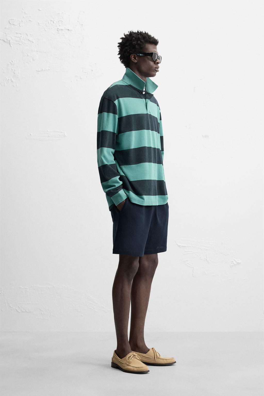 TEXTURED RELAXED FIT BERMUDA SHORTS - Zara фото 4