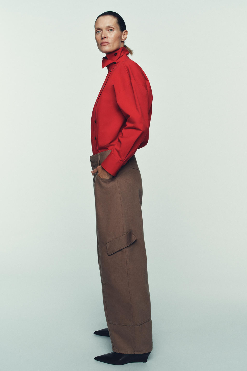 HIGH NECK WRAP SHIRT - Zara фото 3