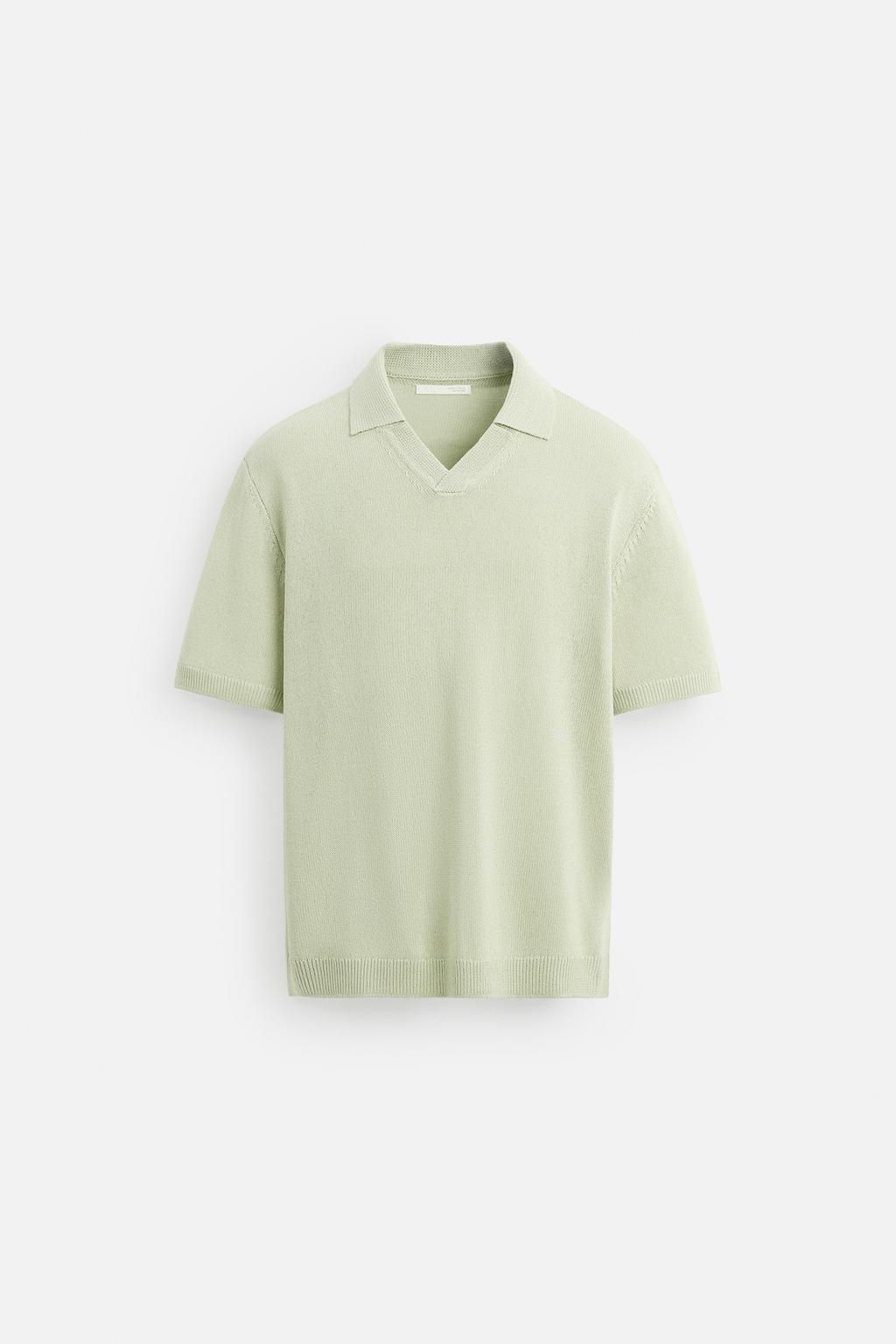 TEXTURED KNIT POLO SHIRT - Zara фото 12