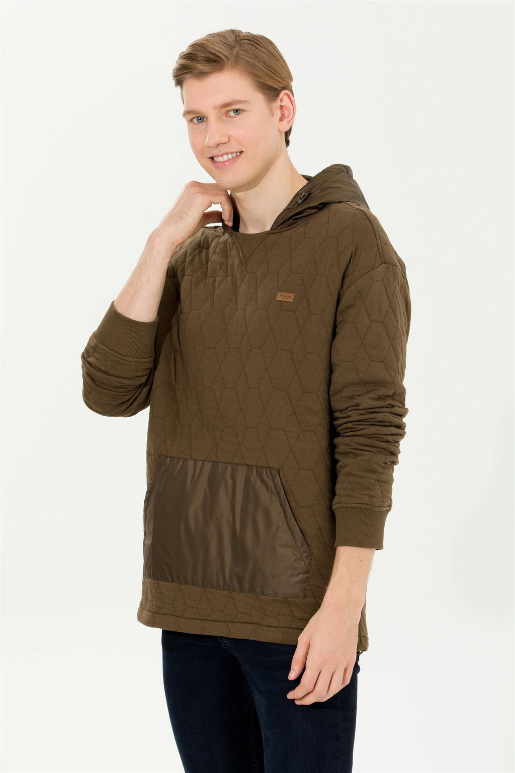 U. S. Polo Assn Мужская комфортная толстовка с капюшоном кокосового цвета - U.s. polo assn фото 10