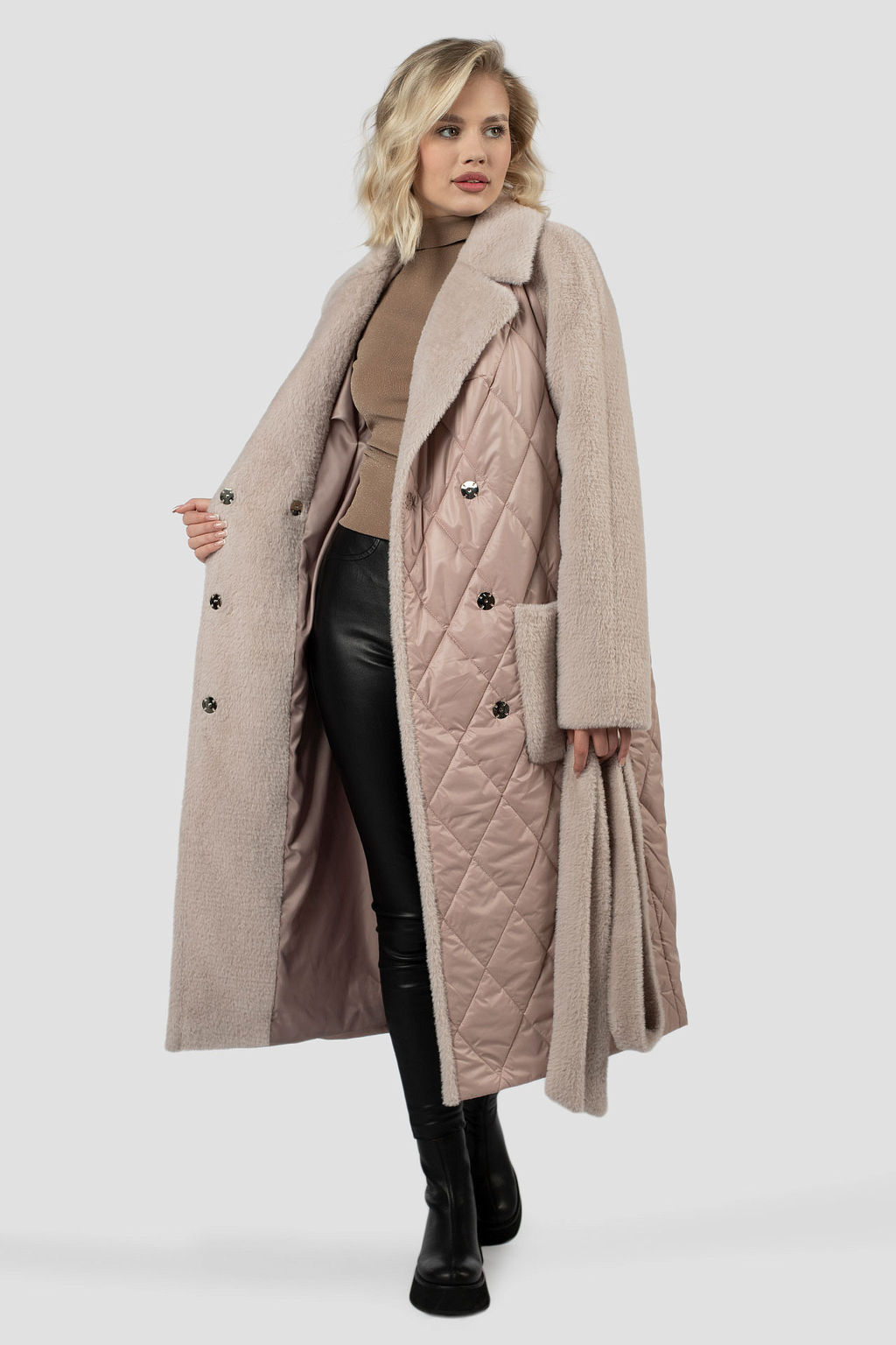 Пальто женское демисезонное (пояс) Утеплитель: Синтепон - El podio фото 2