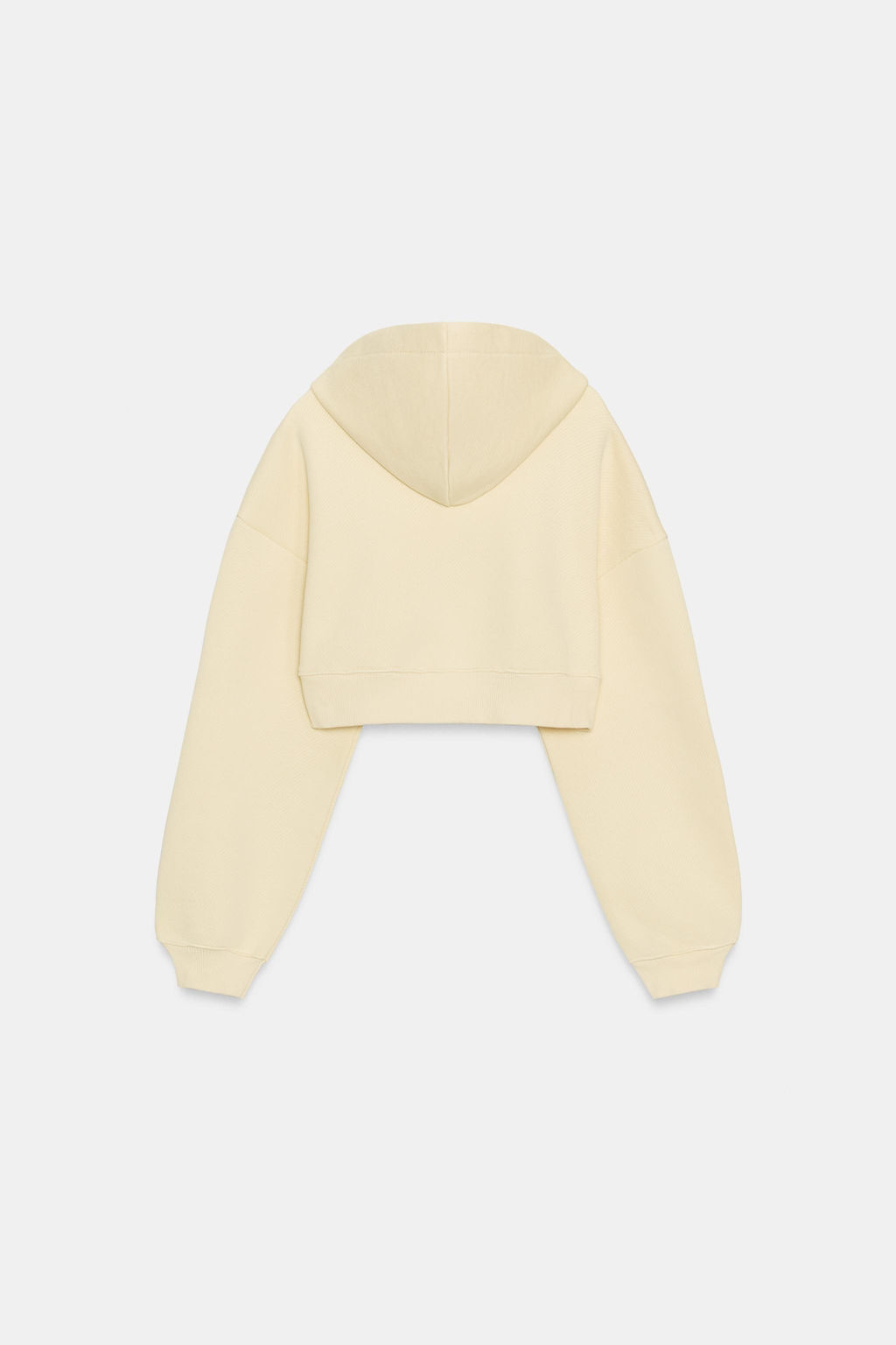 SUDADERA CROPPED CAPUCHA / Amarillo pastel - Zara фото 5