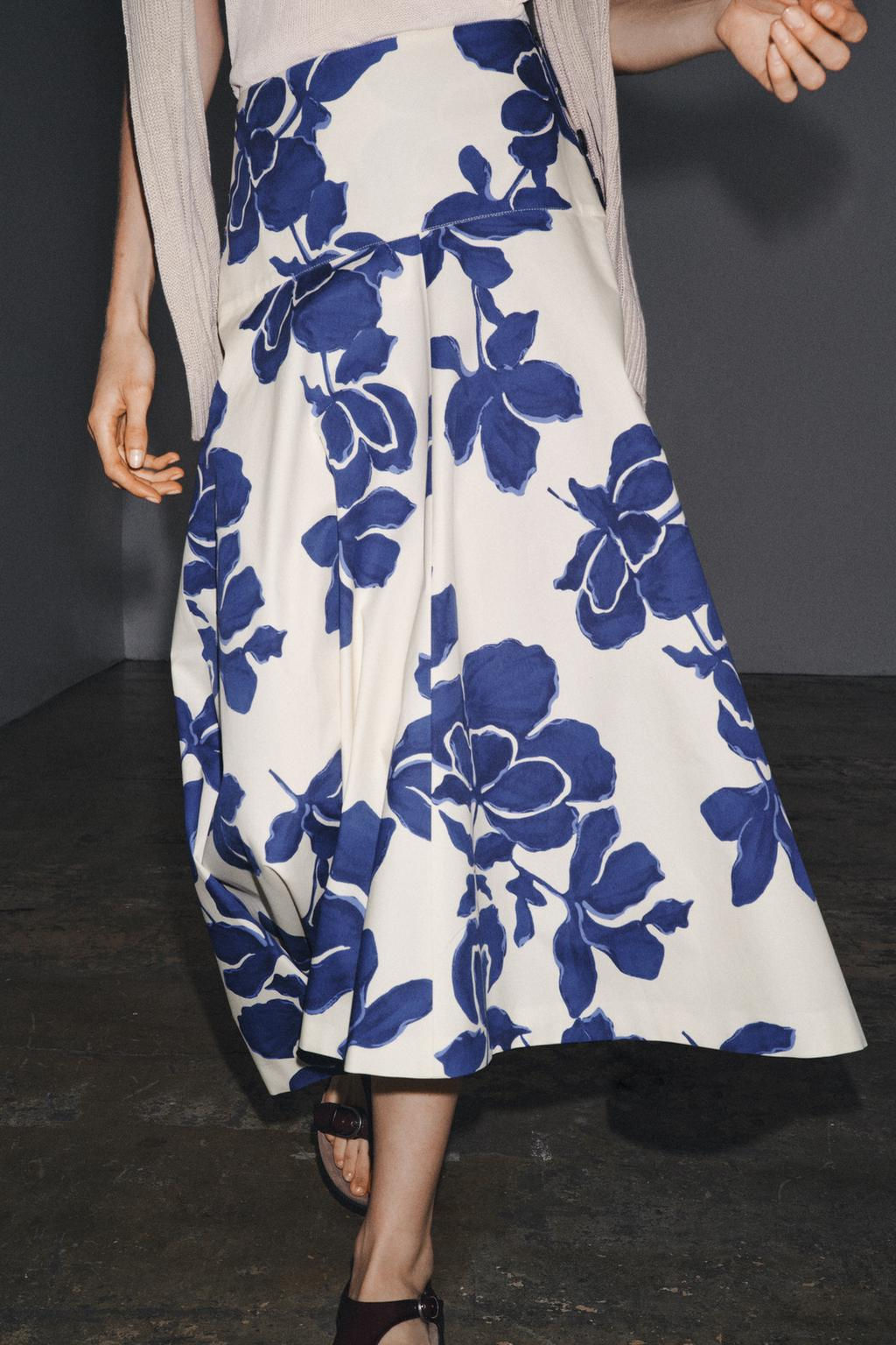 ZW COLLECTION FLORAL MIDI SKIRT - Zara фото 5
