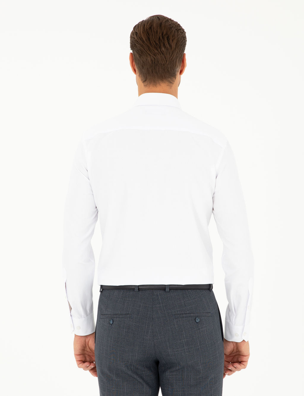 Beyaz Slim Fit Arm_rl_ Uzun Kollu G_mlek