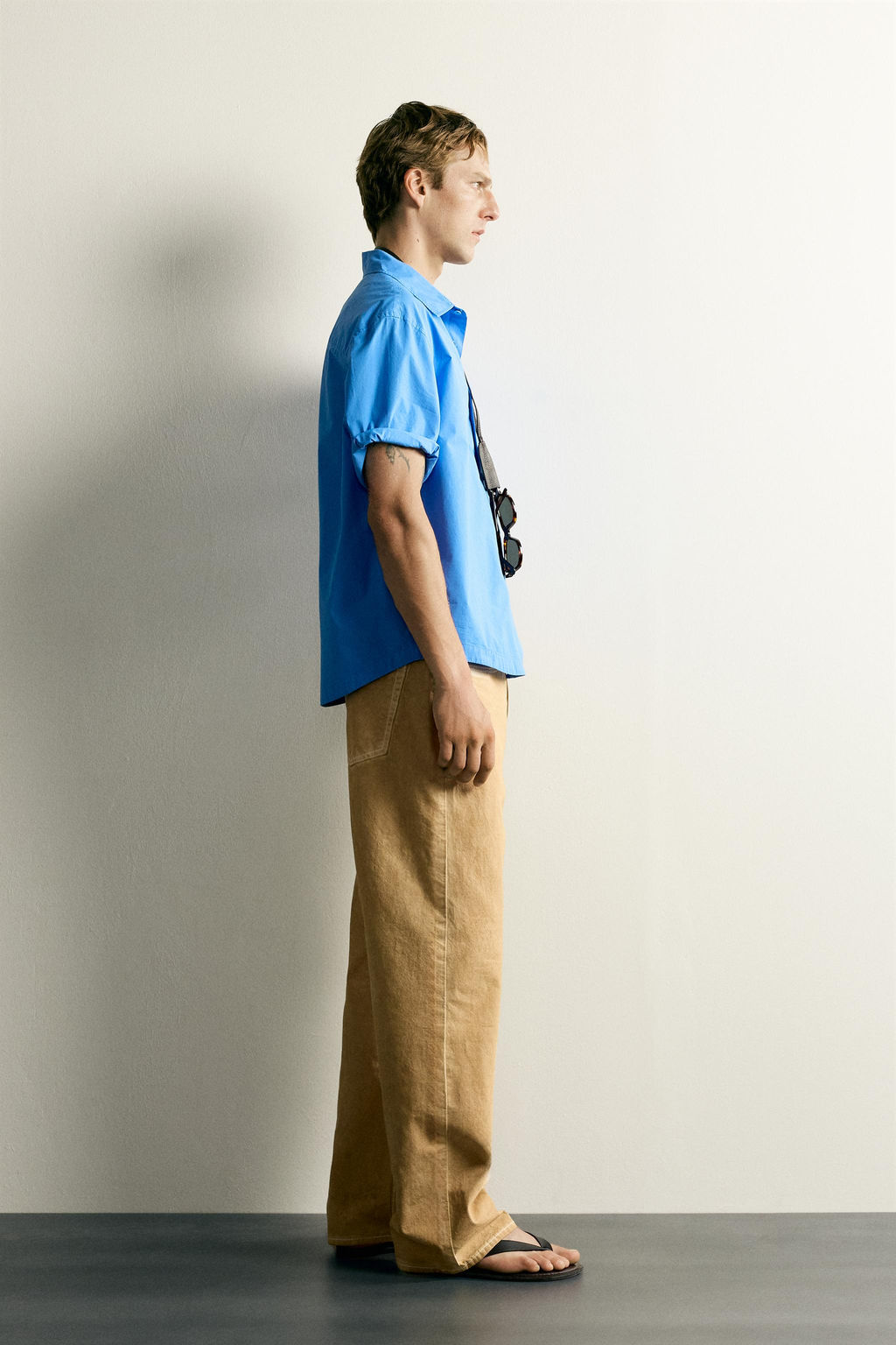 CAMISA RELAXED FIT POPEL?N / Azul?n - Zara фото 4
