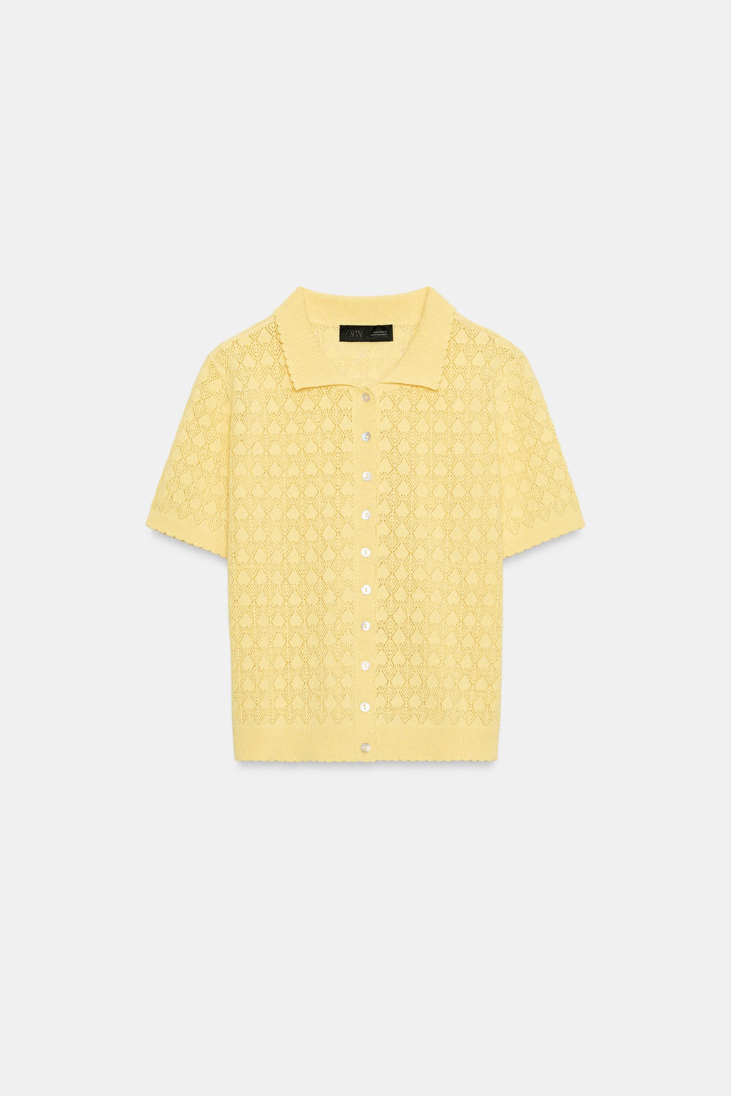 CHAQUETA POLO PUNTO MANGA CORTA / Amarillo - Zara фото 8