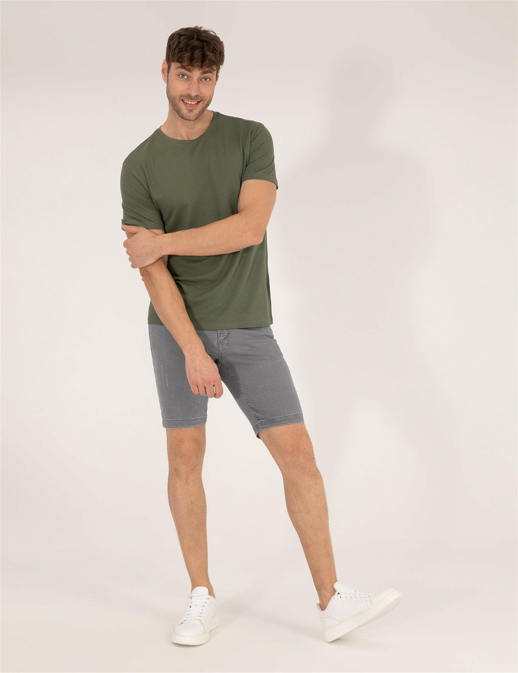 Haki Slim Fit Basic Ti__rt - Pierre cardin фото 4