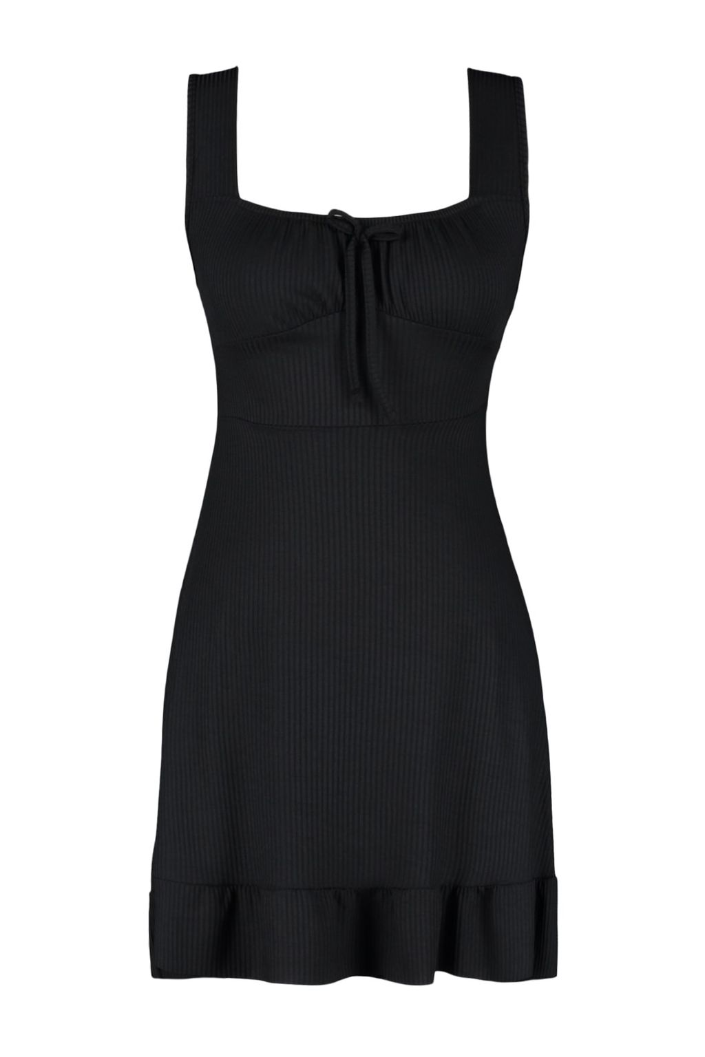 Siyah*001 Kare Yaka Volanl? A-Line Mini Orme Mini Elbise TWOSS23EL00348 - Trendyolmilla фото 16