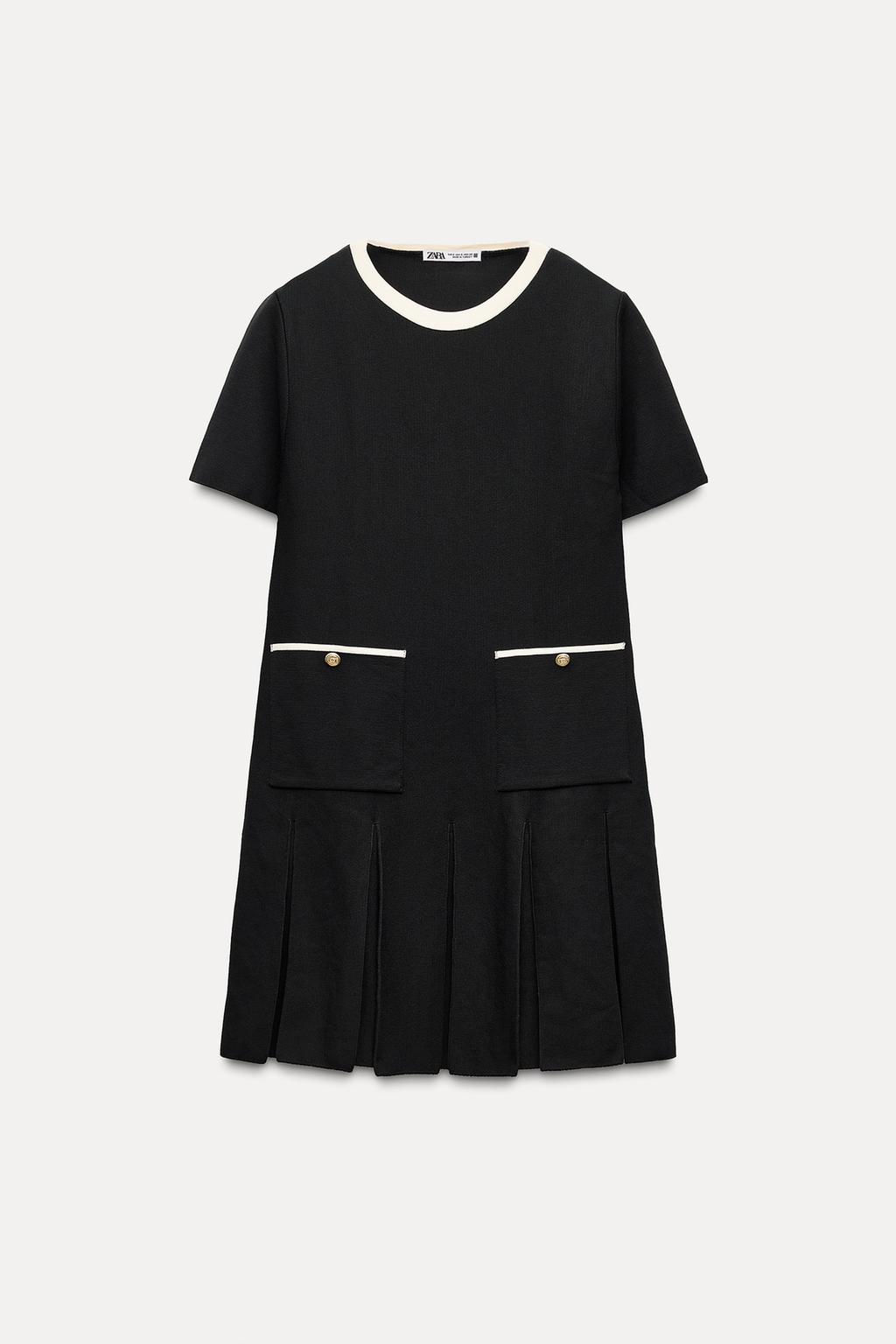 SHORT KNIT DRESS WITH BOX PLEATS - Zara фото 5