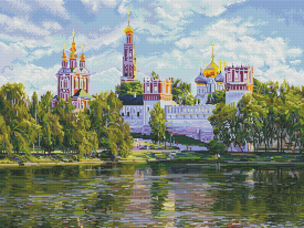 Вышивка крестиком 40х50см, Монастырь