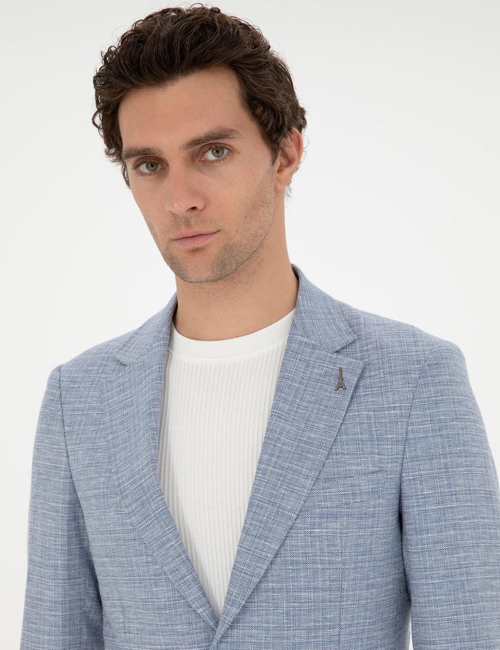 Mavi Slim Fit Keten Kar___ml_ Spor Ceket