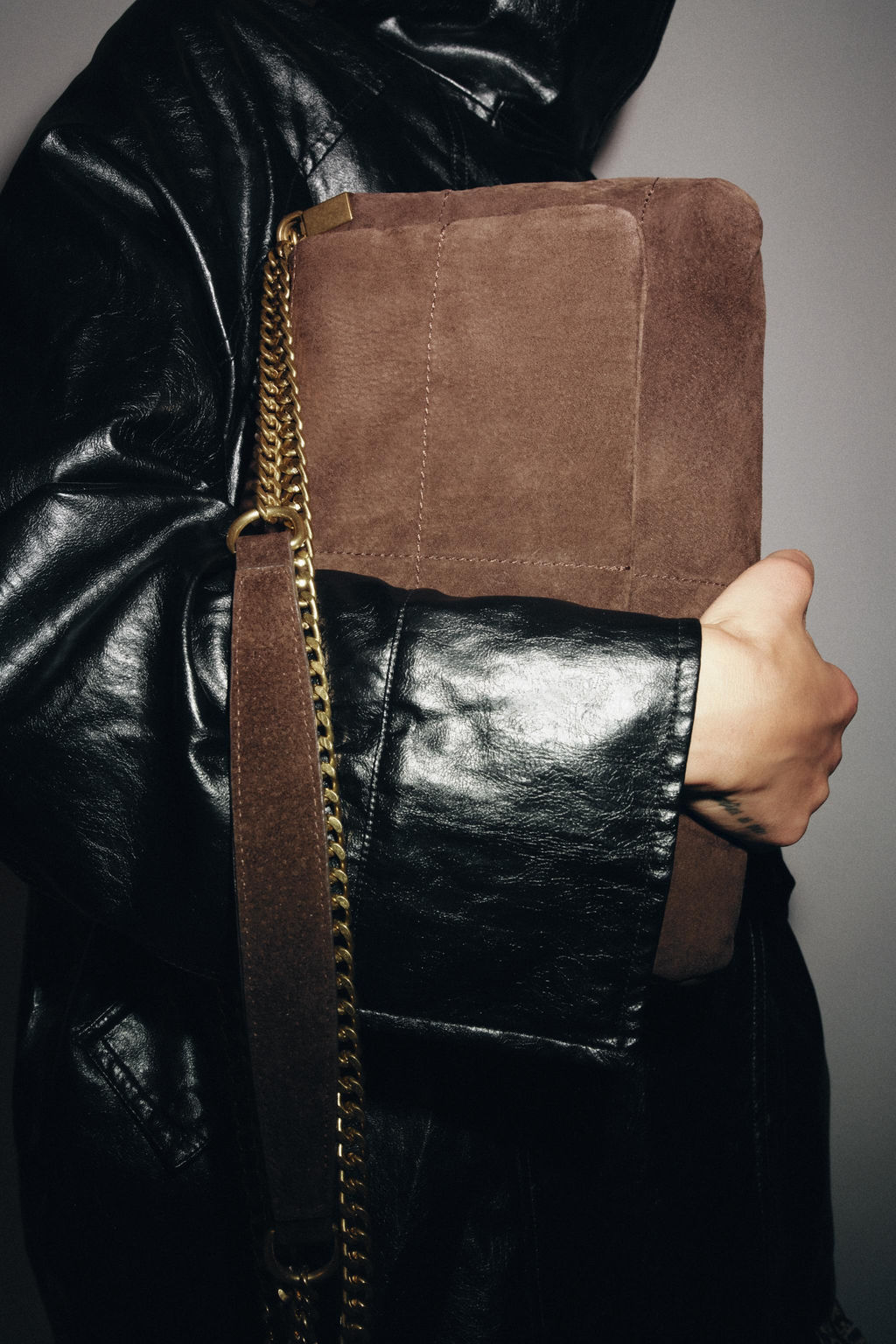 SPLIT SUEDE LEATHER SHOULDER BAG - Zara фото 15