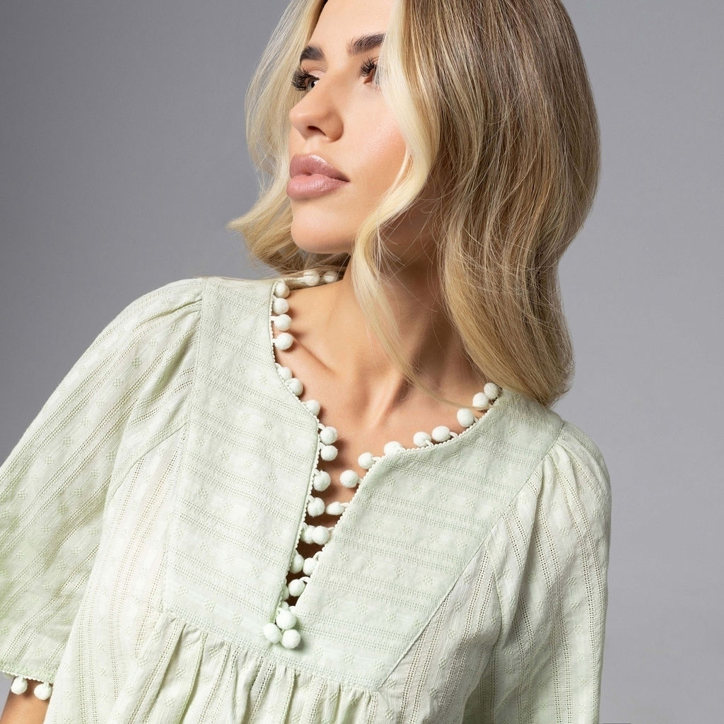 Блуза в стиле бохо Летний фольклор (зеленая) - Charutti фото 15