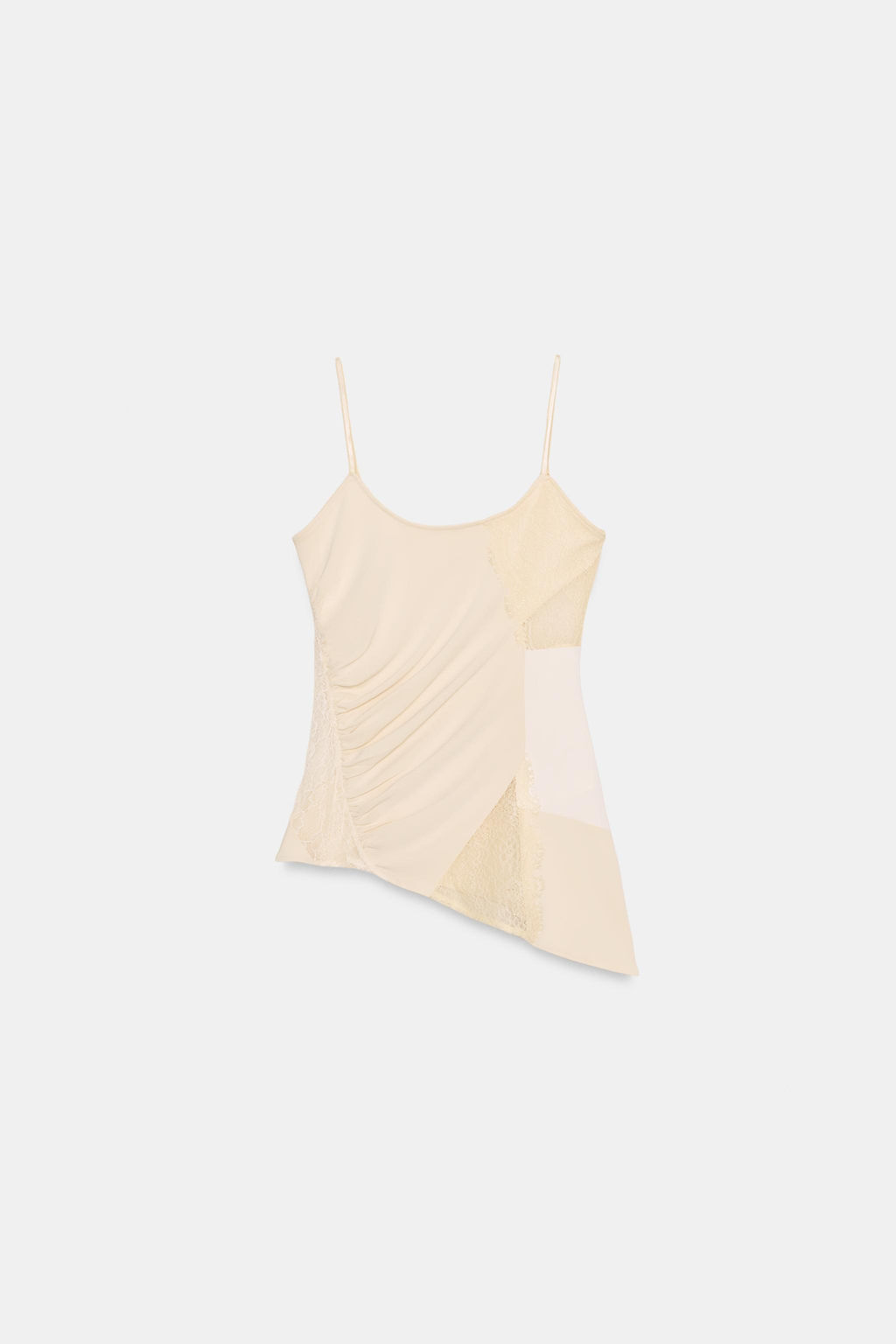 TOP LENCERO COMBINADO ENCAJE / Crudo / Beige - Zara фото 7